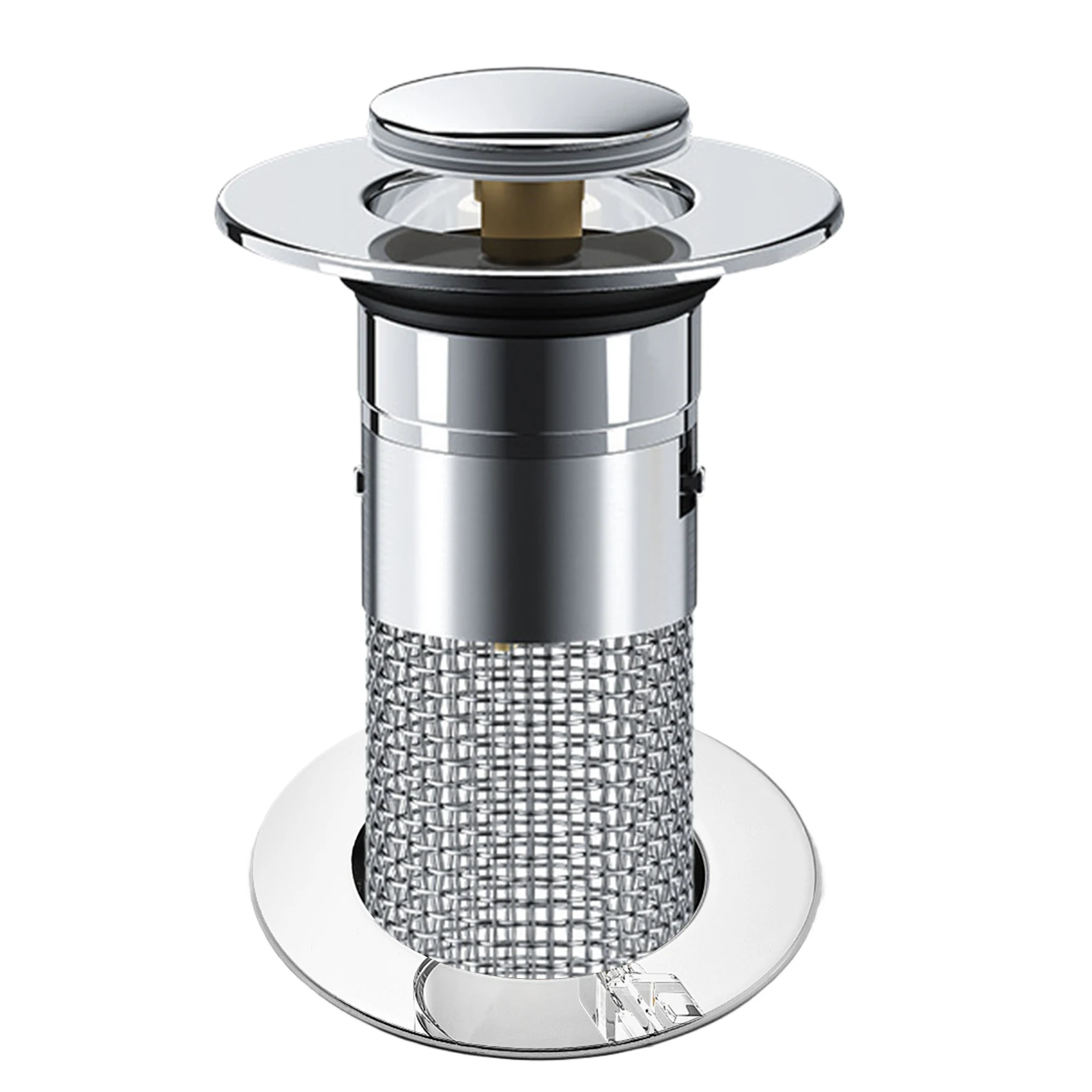 Bathroom Sink Stopper with Hair Catcher Sink Drain Strainer Stainless Steel Pop-up Bounce Core Fits Bathroom Laundry Sink Drains