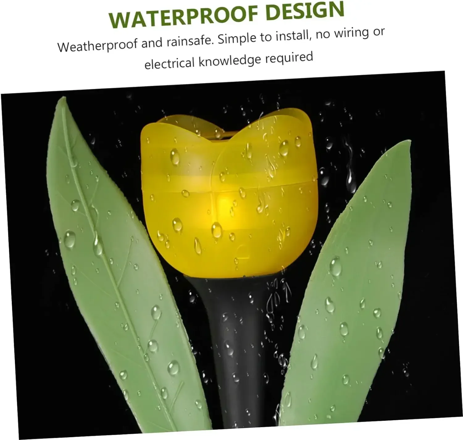 Solar LED Light Outdoor Tulip Rose Flower Lamp Landscape Garden Decor Lawn Lamp Waterproof Garden Lights Outdoor Solar Lights