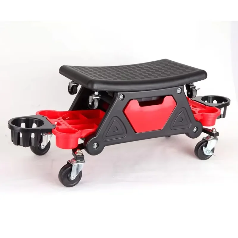 Car Wash Tool Auto Detailing Rolling Seat Car Repair Stool With Gadget Organizer Drawer