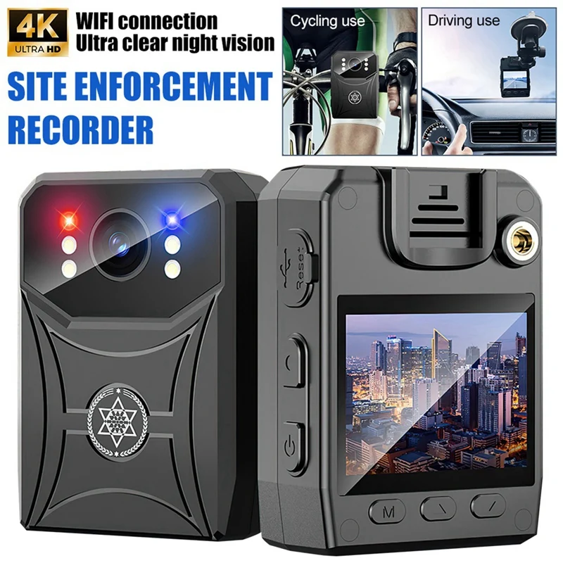 B03B-4K Mini Police Camera Digital Video Recorder Camcorder Camera IR Night Vision Body Camera Sports Back Clip