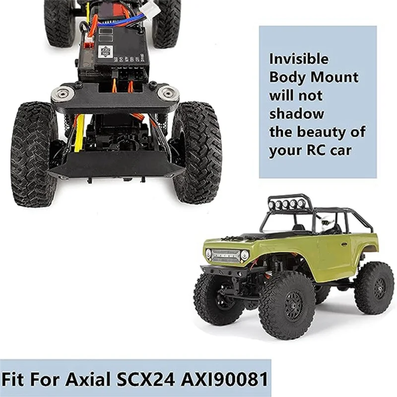 BUAT-Untuk Axial SCX24 90081 1/24 Model Suku Cadang Mobil Cangkang Bodi Tak Terlihat Port Bodi Dudukan Cangkang Bodi