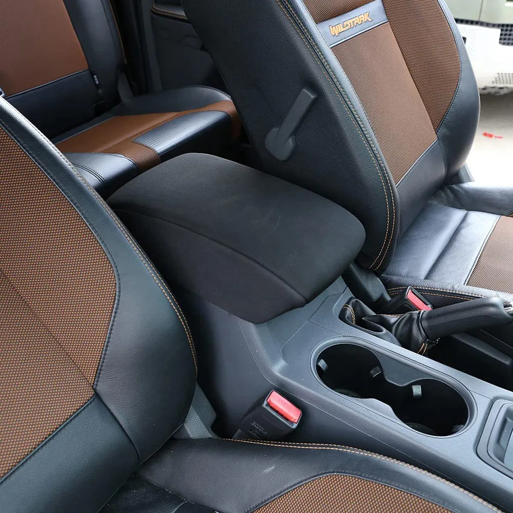 แผ่นรองที่ครอบคอนโซลตรงกลางสำหรับ Ford Ranger 2015 + ที่วางแขนเก้าอี้เก็บของปลอกหมอนอุปกรณ์เสริมสำหรับป้องกัน