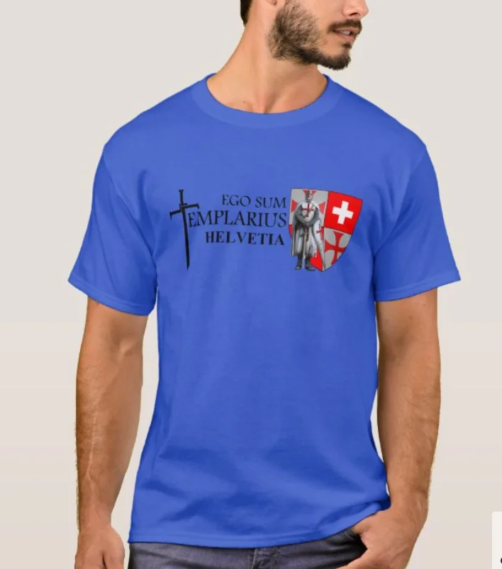 Swiss Coat of Arms Templer Helvetia T-Shirt. Summer Cotton Short Sleeve O-Neck Mens T Shirt New S-3XL