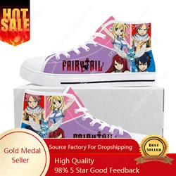 Anime Fairy Tail Natsu Dragneel High Top Quality Sneakers Mens Womens Teenager Canvas Sneaker Casual Couple Shoes Custom Shoe