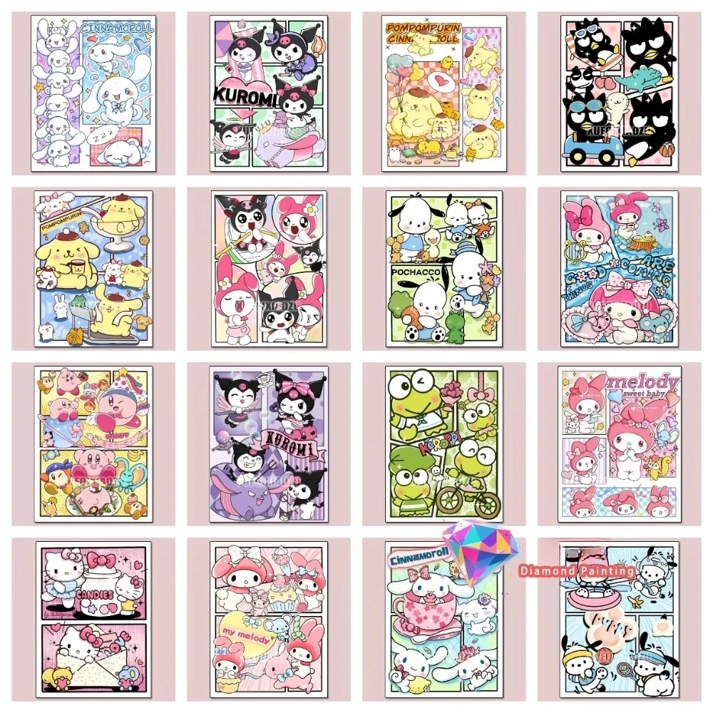 Kuromi Hello Kitty Diamond Painting Kit Square Round Diamond 5D DIY Cross Embroidery Handmade Art Unique Gift Home Decor