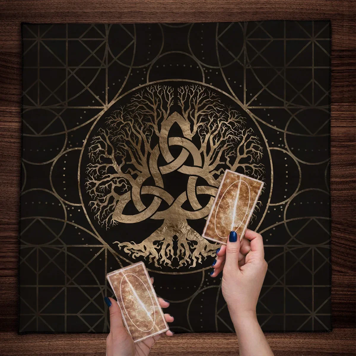 Tree Of Life Pendulum Divination Table Cloth For Tarot Altar Tarot Cloth Witchcraft Astrology Oracle Cards Pads Witch Home Decor