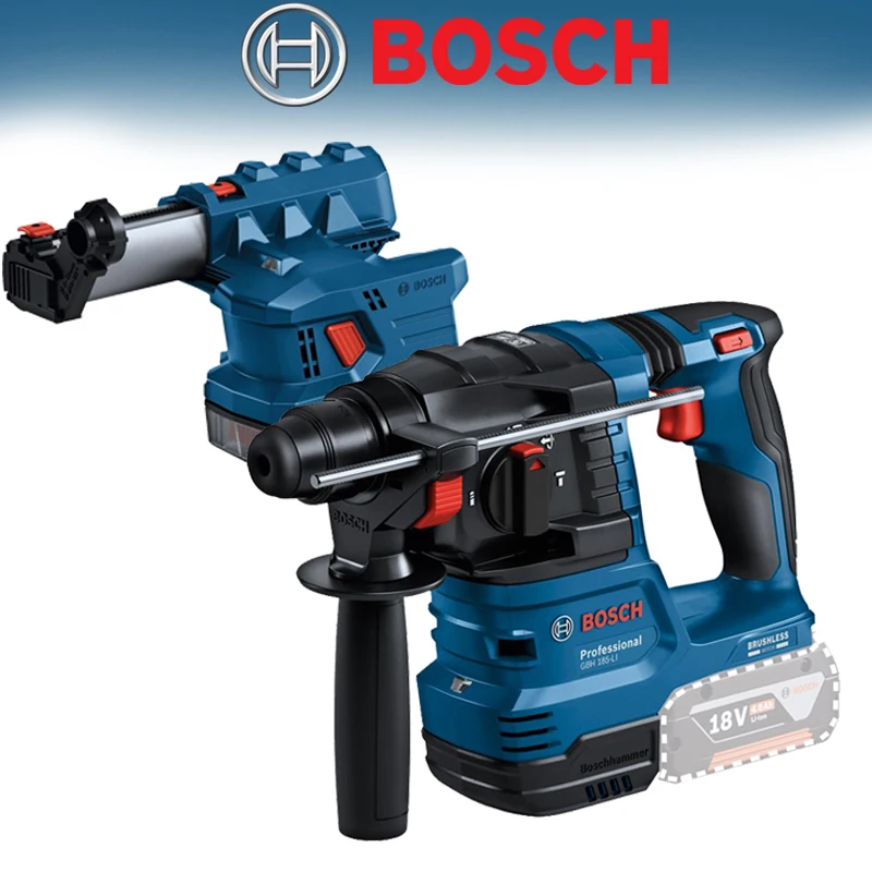 Bosch-martelo Perfurador sem Fio sem Escova Furadeira de Impacto Aspirador Elétrico Conjunto de Ferramentas Elétricas Gbh 185-li Gde12 18v