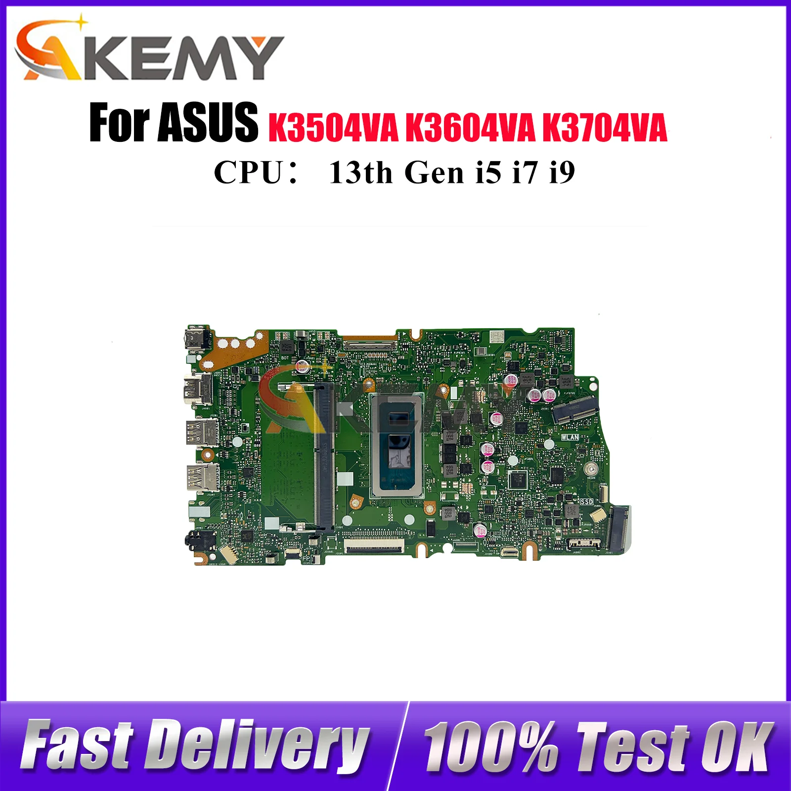 

X1505VA Материнская плата для ноутбука ASUS VivoBook K3704VA X1505V K3604ZA K3504ZA K3604VA K3504VA X1505VA Материнская плата 13-го поколения i5 i7 i9