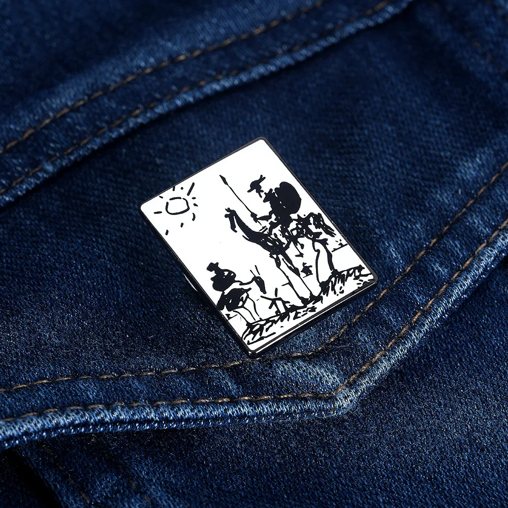 Pablo Picasso Don Quixote Anstecknadel, Vintage-Ölgemälde-Brosche aus dem Jahr 1955, Graffiti-Schmuck, Geschenk für Künstler – Detail 4