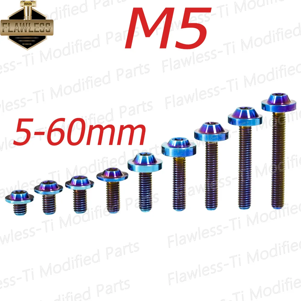 

FLAWLESSTI Gr5 Titanium Bolt Windscreen Visor license Bolts M4X5-25 M5×5-35 Forza 350 Xmax 300 Wave 125i Tmax 560 Monkey 125