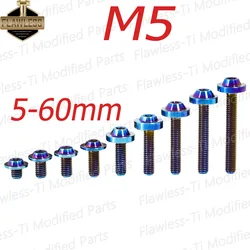 FLAWLESSTI M5×5-35 Gr5 Titanium Bolt Windscreen Visor license Bolts Forza 350 Xmax 300 Wave 125i Tmax 560 Monkey 125