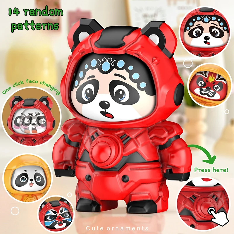 Fun Sichuan Face Changing Panda Dolls Stress Reducing Toy 14 Unique Faces Crafts Ornament Toy Gifts For All Ages