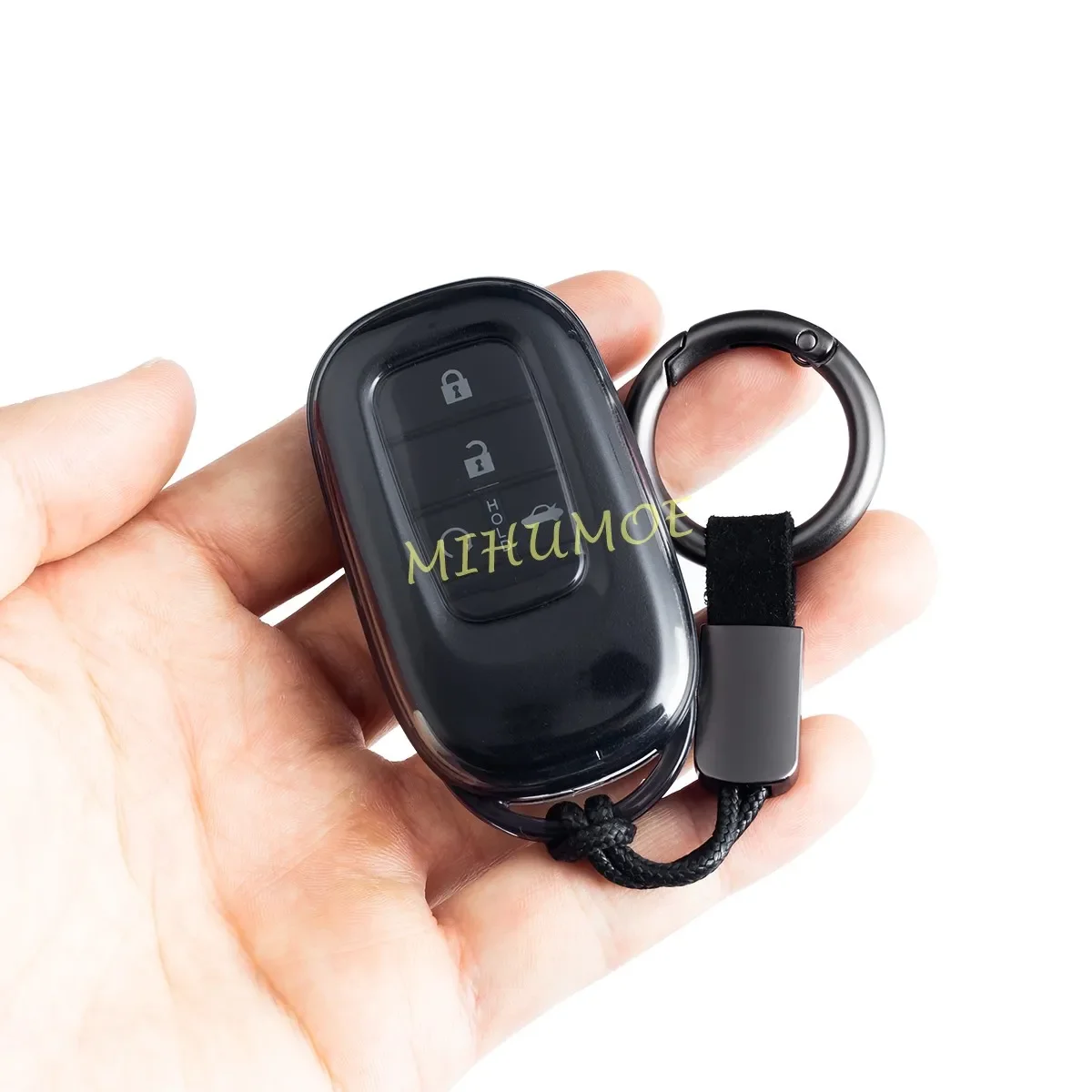Black Transparent Car Key Fob Case Cover Keychain For Honda Civic 11th Accord CR-V HR-V Pilot Vezel ZR-V 2023-2026 Accessories