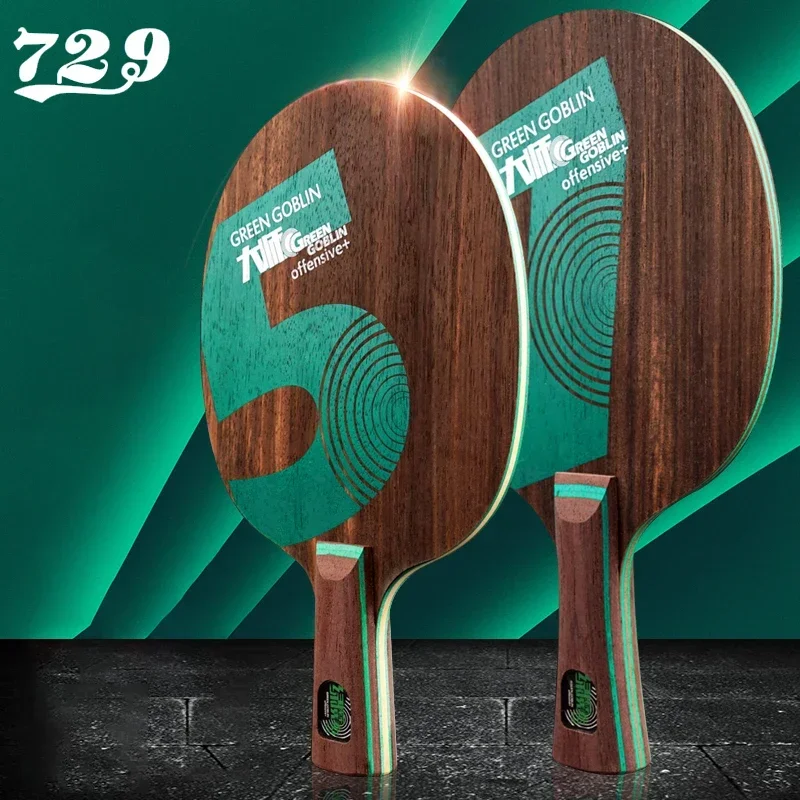 

Friendship 729 Table Tennis Blade Master Green Goblin 5/7 Ebony Wood Ping Pong Paddle Racket Offensive Table Tennis Racket