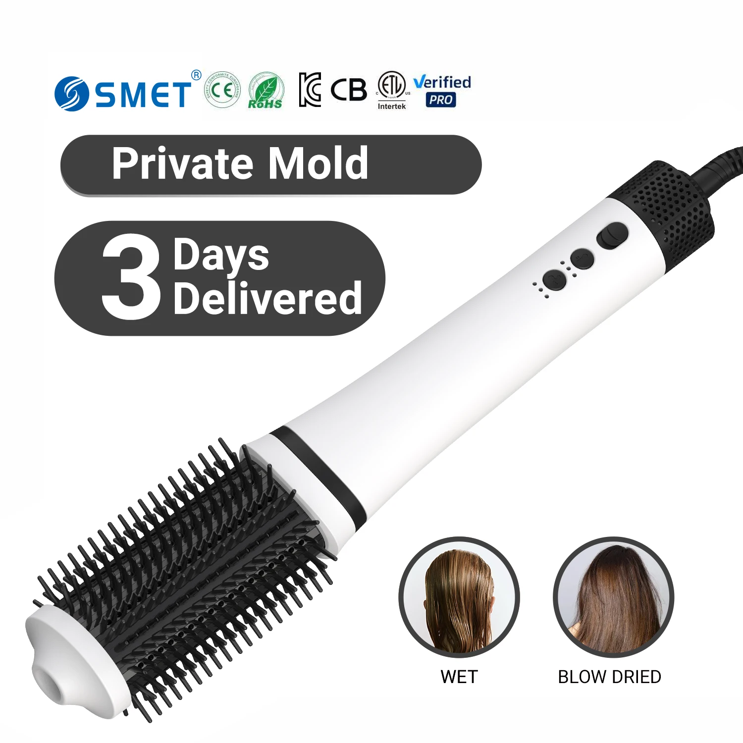

SMET 110000 об/мин щетка для фена профессиональный стайлер высокоскоростная щетка для объема горячего воздуха 3 настройки нагрева для домашнего использования в салоне