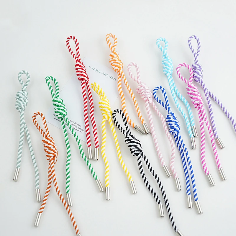 Simple Striped Hand Woven Rope Keychain Colorful Braided Lanyard Mobile Phone Lanyard Backpack Decoration Accessories Gifts