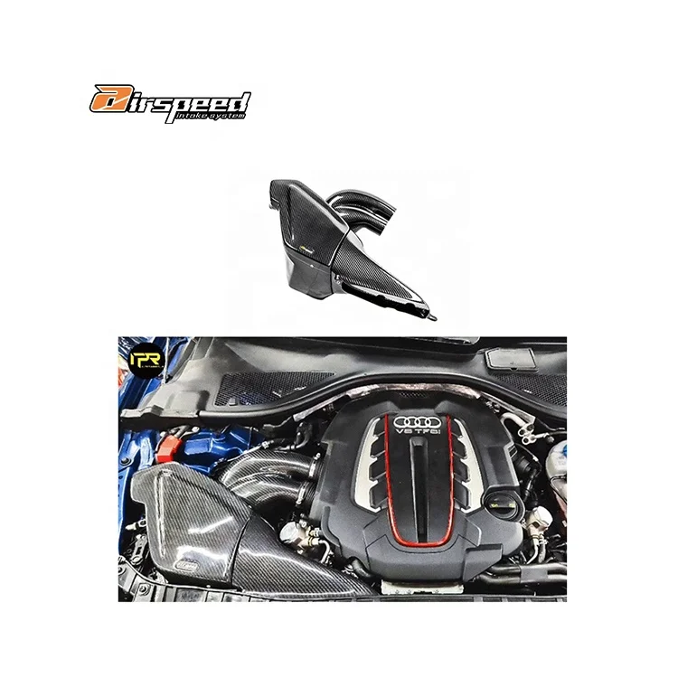 Airspeed Brand High Flow Filter Element 100% Dry Carbon Fiber Cold Air Intake System for AUDI S6,RS6,S7,RS7 4.0T