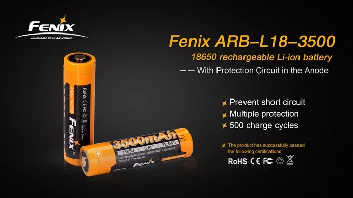 Original Fenix ARB-L18-3500 Rechargeable Li-ion Battery For UC35 V2.0,HM61R,HM65R,HM65R-T,E30R...