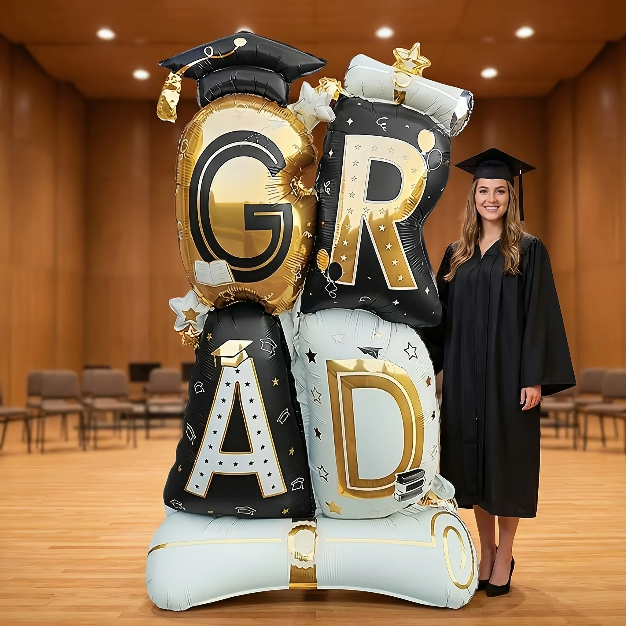 1 ballon « GRAD » — Idéal pour les décorations de remise de diplôme, les célébrations et la création d'une ambiance de remise de diplôme 2026.