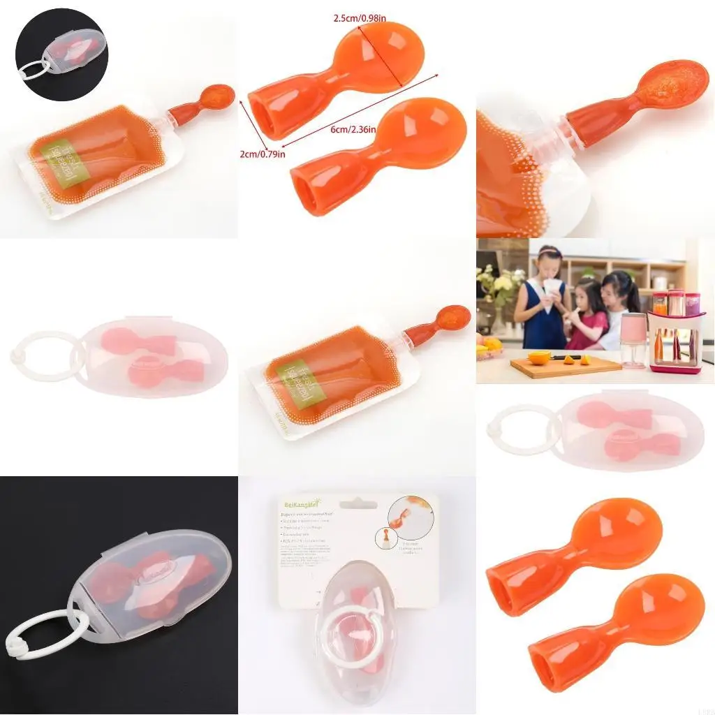 

Baby Utensils Spoon and Teether Set Flexible Learning Spoon and Teether Weaning L8RB