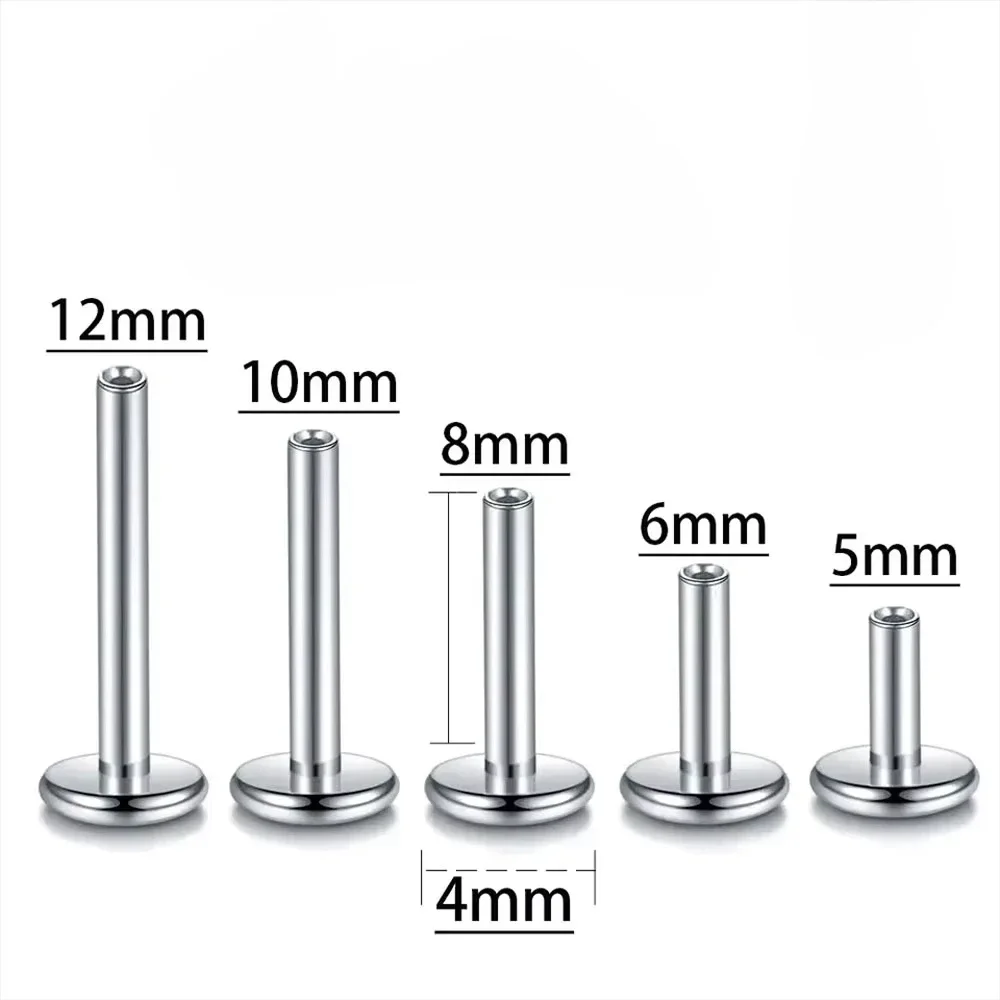 Wholesale Threadless Base ASTM F136 Titanium Jewelry Push In Tunnel Nose Rings Ear Lip Studs Labret Body Piercing Accessories