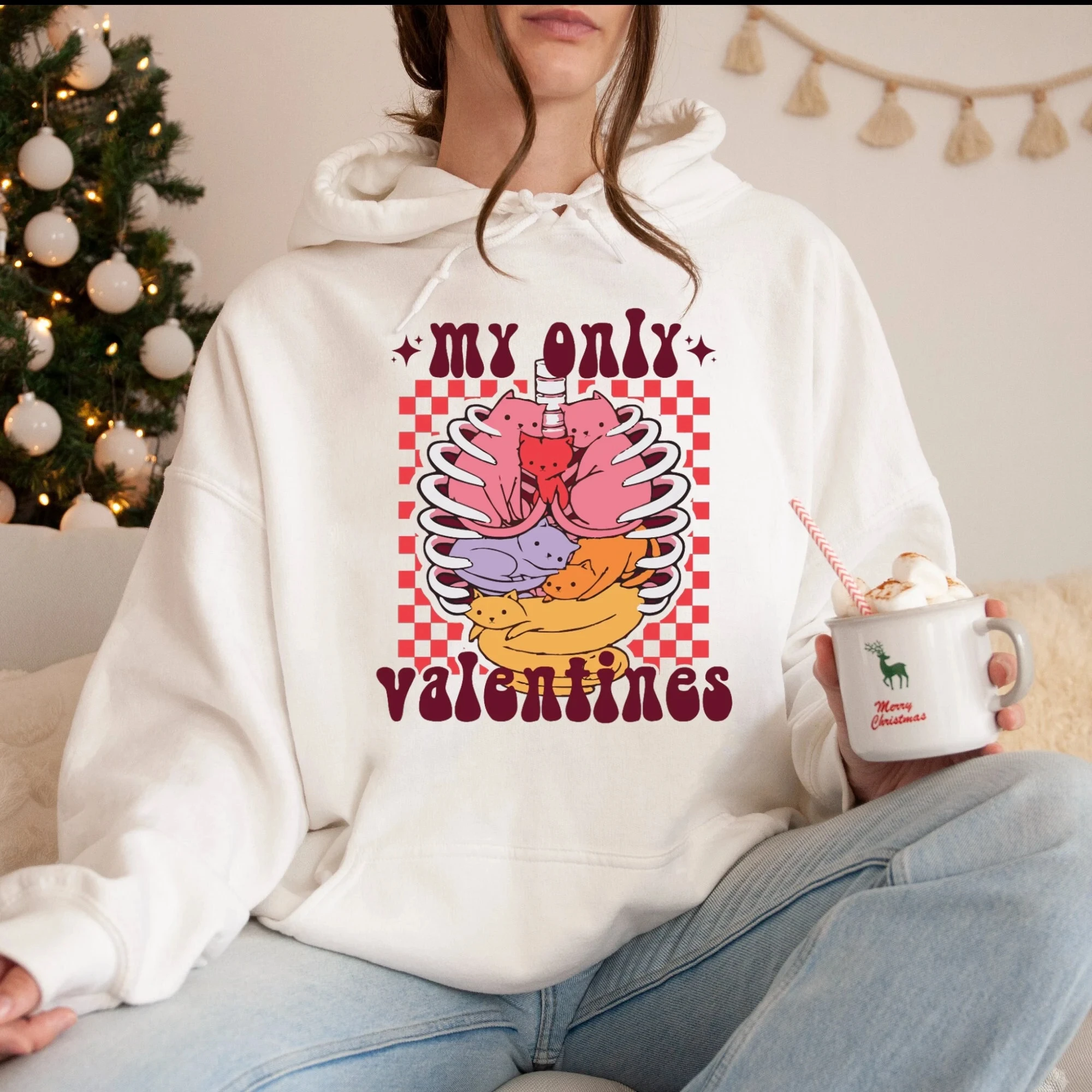 

Толстовка с капюшоном с принтом My Only Valentine, женская толстовка с длинными рукавами, забавный пуловер, топы унисекс, осенняя одежда высокого качества