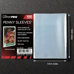 35PT Ultra Pro 100 Pcs 2-1/2 X 3-1/2 Penny Sleeves Ultra Clear Viewing Ideal Sleeves For Sports Cards PKM/Magical Trading Cards