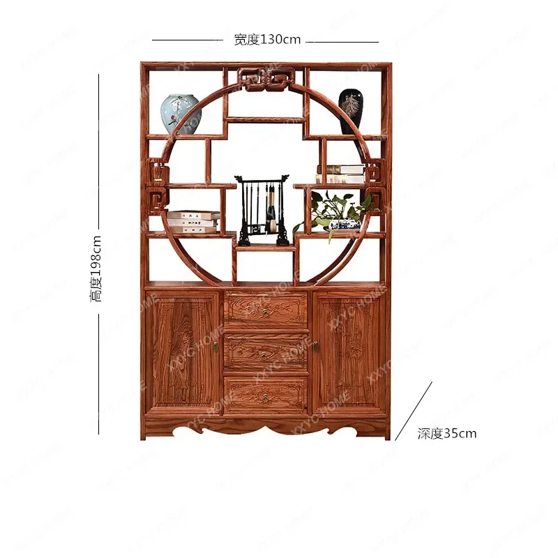 A Solid wood bogu frame Duobao Pavilion new Chinese tea display cabinet partition storage display rack
