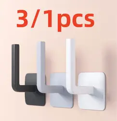 3/1pcs Self Adhesive Hook Wall Mounted L-type Multifunctional Coat Holder Storage Hook Bathroom Kitchen Bedroom Hook