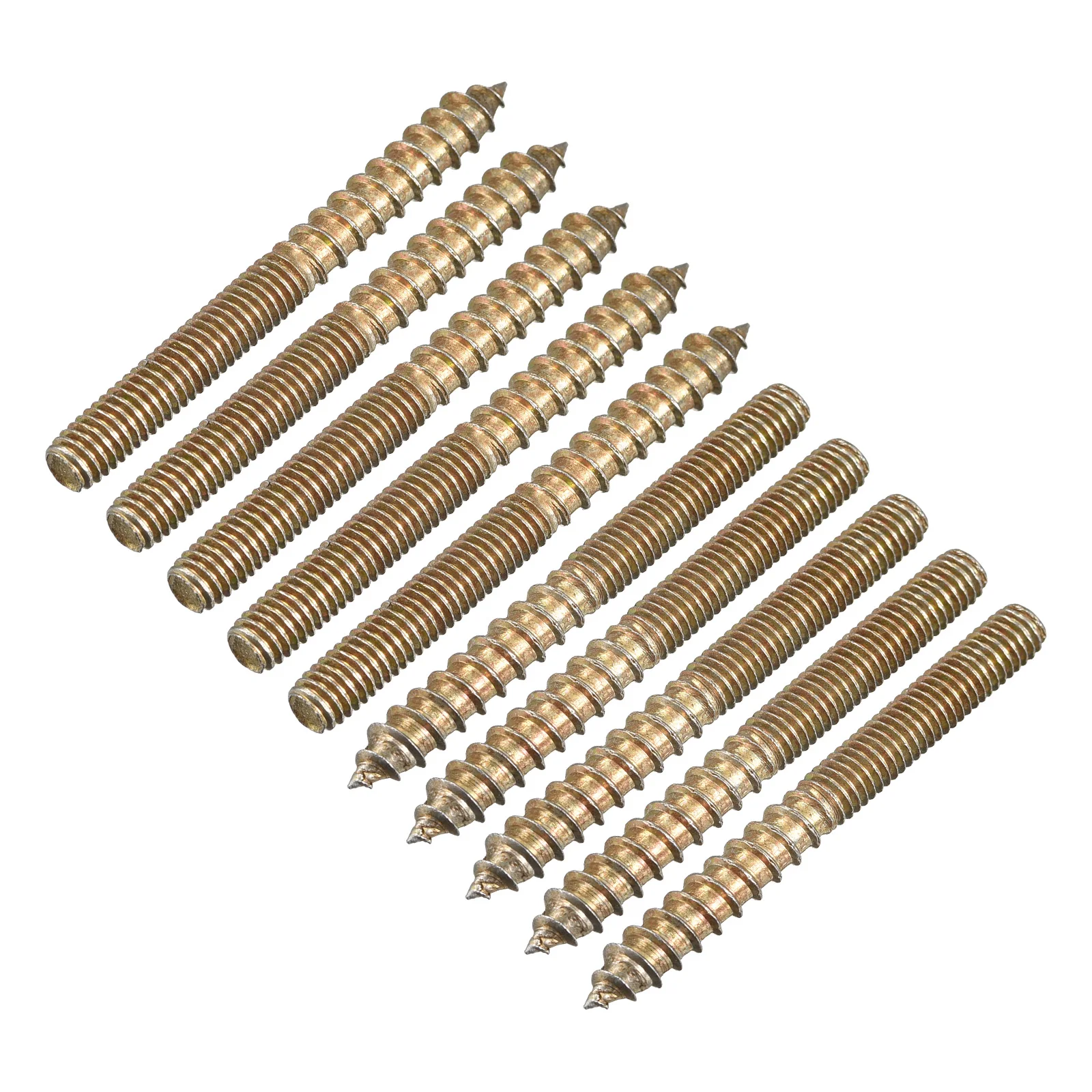 Uxcell 12/24/48/120pcs M5 M6 M8 M10 Double Ended Thread Hanger Bolts Dowel Screws for Wood Furniture Connecting 25-120mm Length