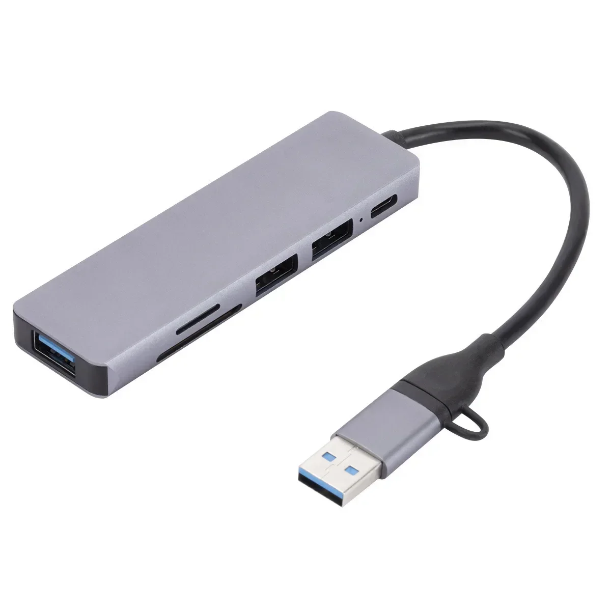 Multifunction 6 in 1 Type C + USB 3.0 2.0 HUB Dock 6 Ports Splitter Adapter OTG For Lenovo HUAWEI Xiaomi Macbook Aluminum Alloy