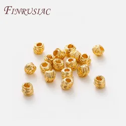 18K Real Gold Plated Spacer Beads Separators For Beads Bracelets Accessories DIY Jewelry Making Supplies