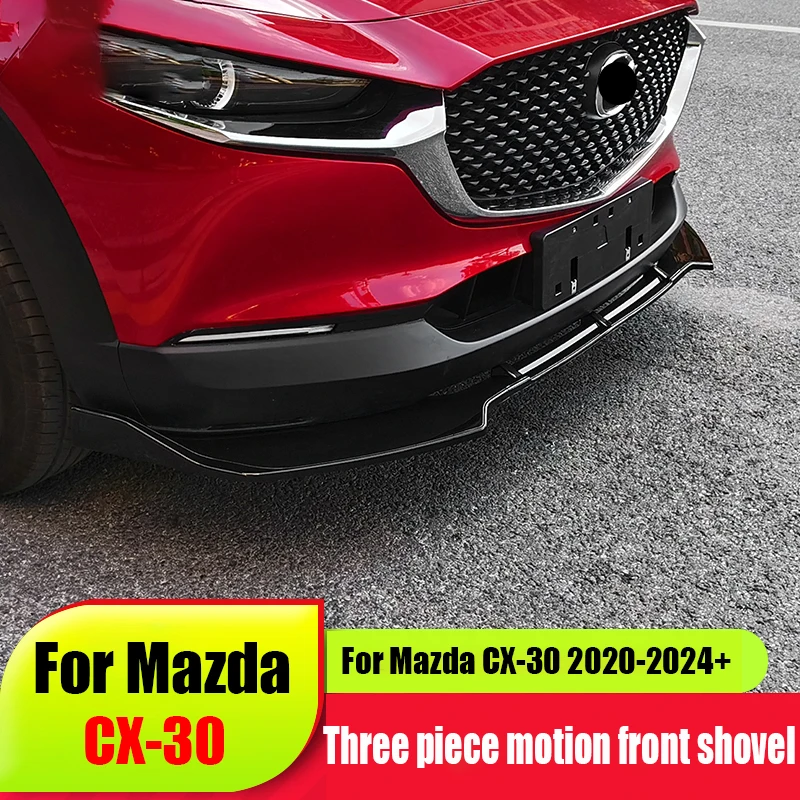 For Mazda CX30 front shovel, new CX-30 modification, front bumper, three section sports front lip decoration