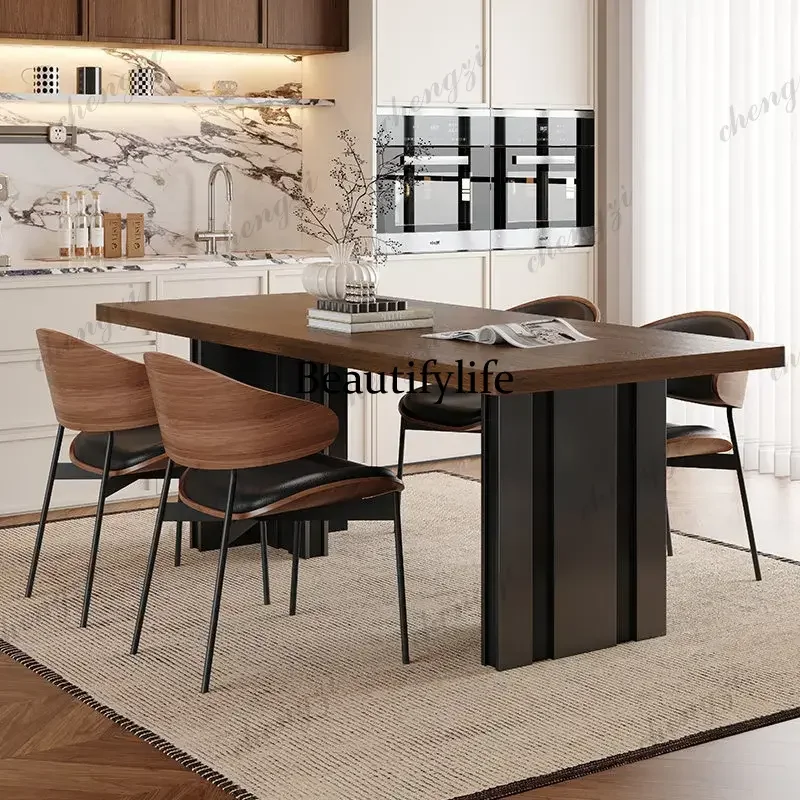 132 Brown 6 Person Dining Table Wood Modern Unique Wooden Living Room Dining Table Restaurant Nordic Mesas De Comedor Furniture