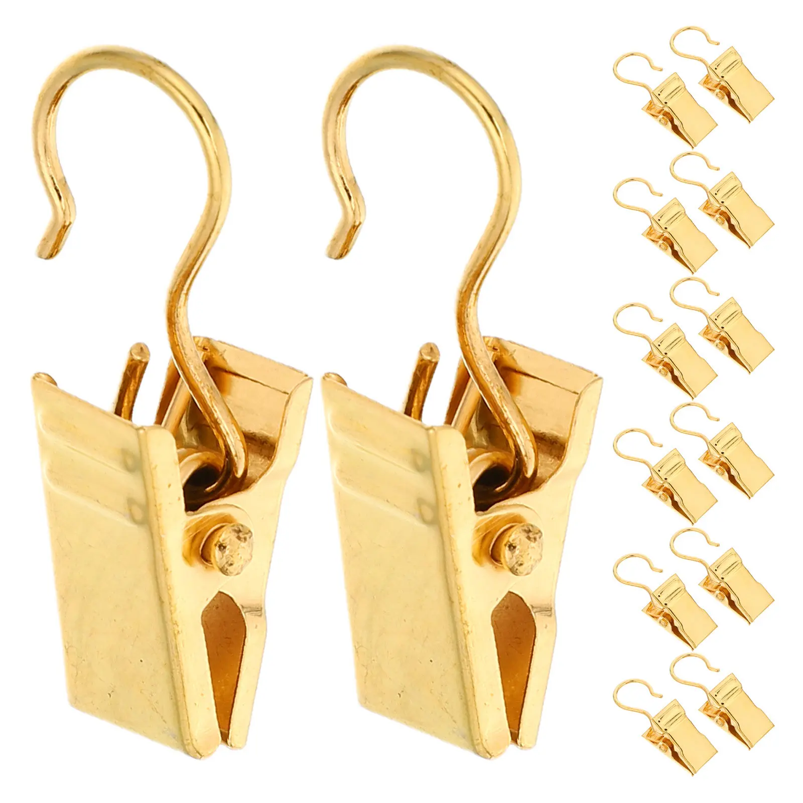 50Pcs Curtain Clips with Hook Sturdy Enduring Window Curtain Photo Clips Solid Iron Drapery Hook Home Bedroom Window Accessories
