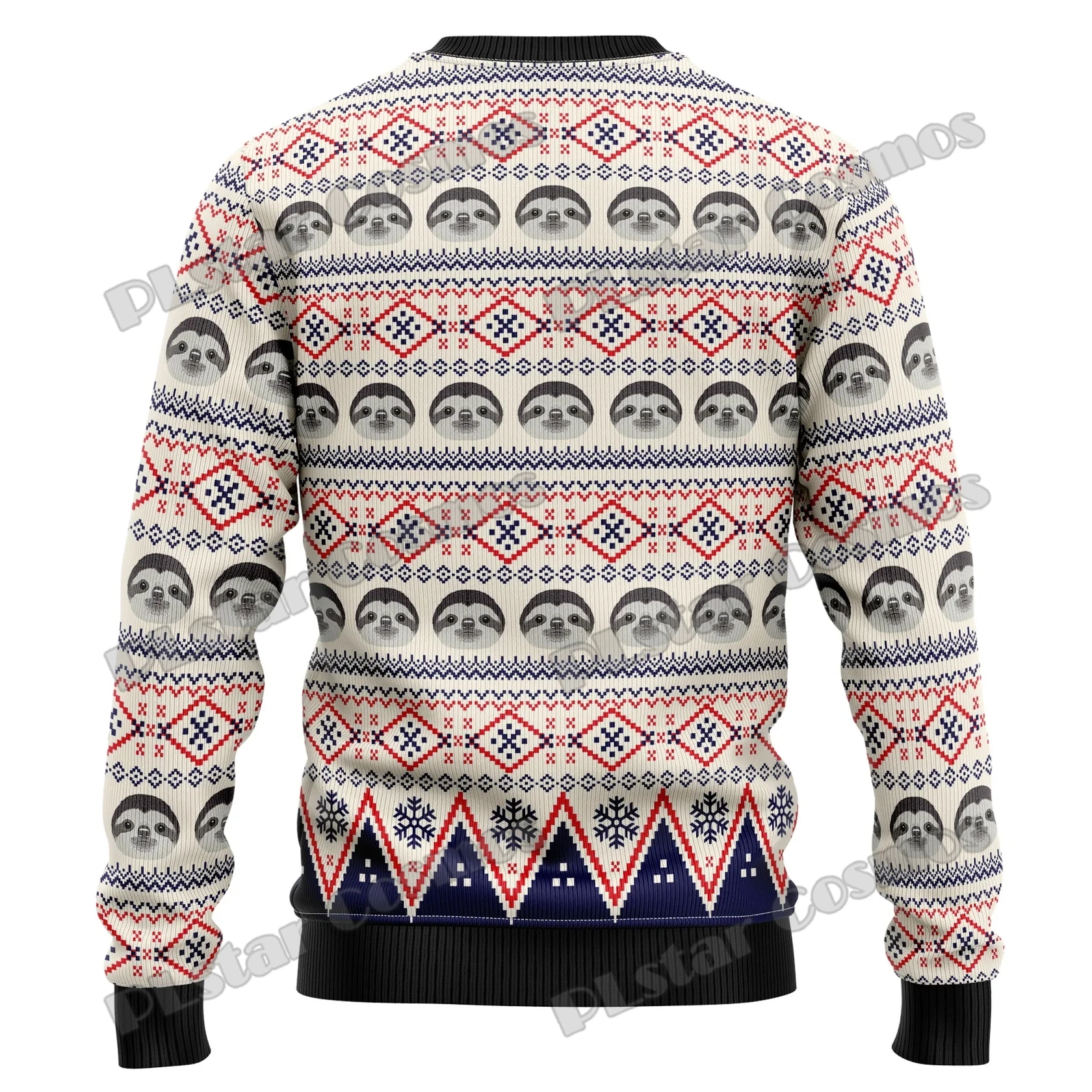 PLstar Cosmos Sloth Light Pattern 3D Printed Men\'s Ugly Christmas Sweater Winter Unisex Casual Warm Knitwear Pullover MY35