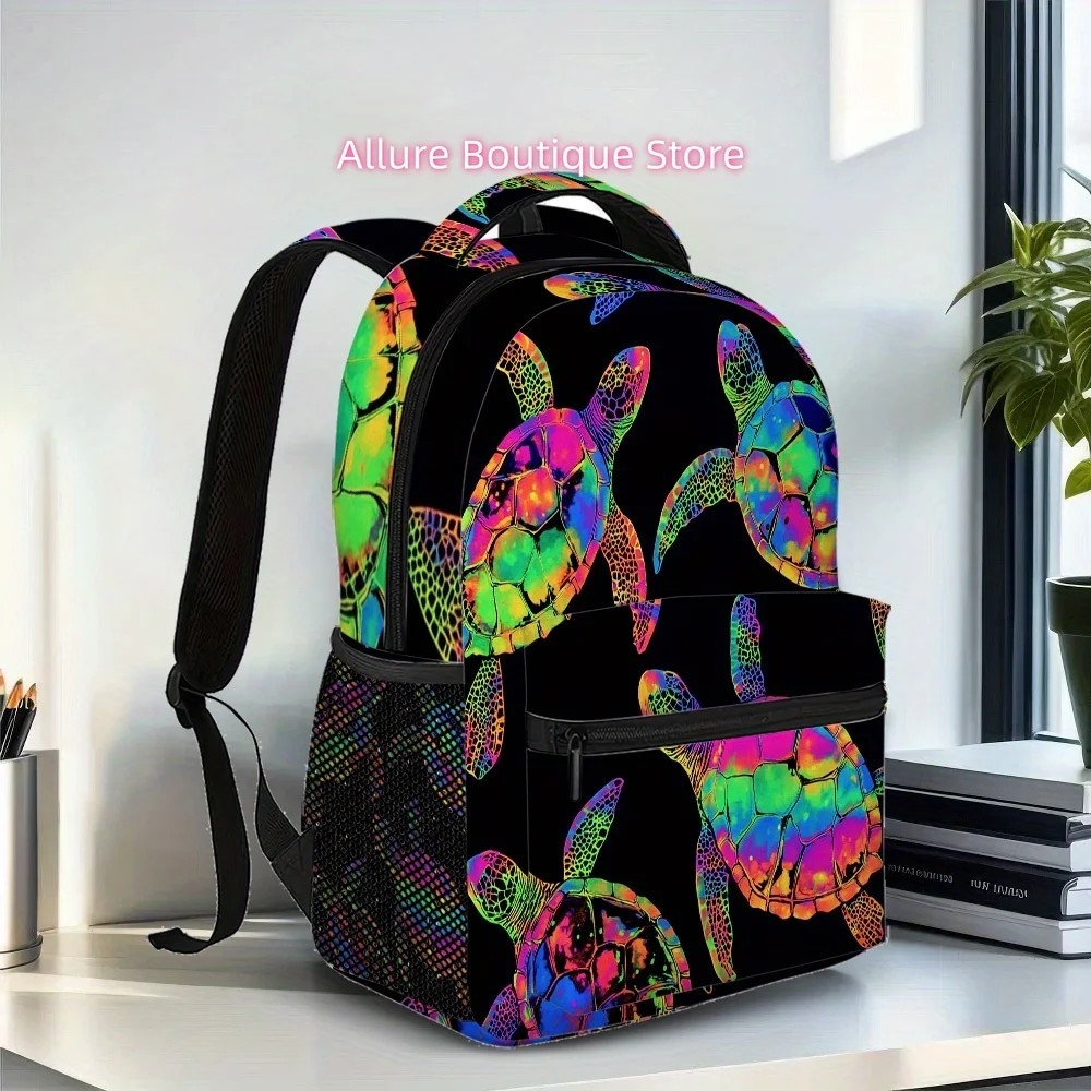 1pc Rainbow Turtles Backpack, Smart Storage with Sleek Design, Perfect for Work, Study, and Daily Use, for Teenager