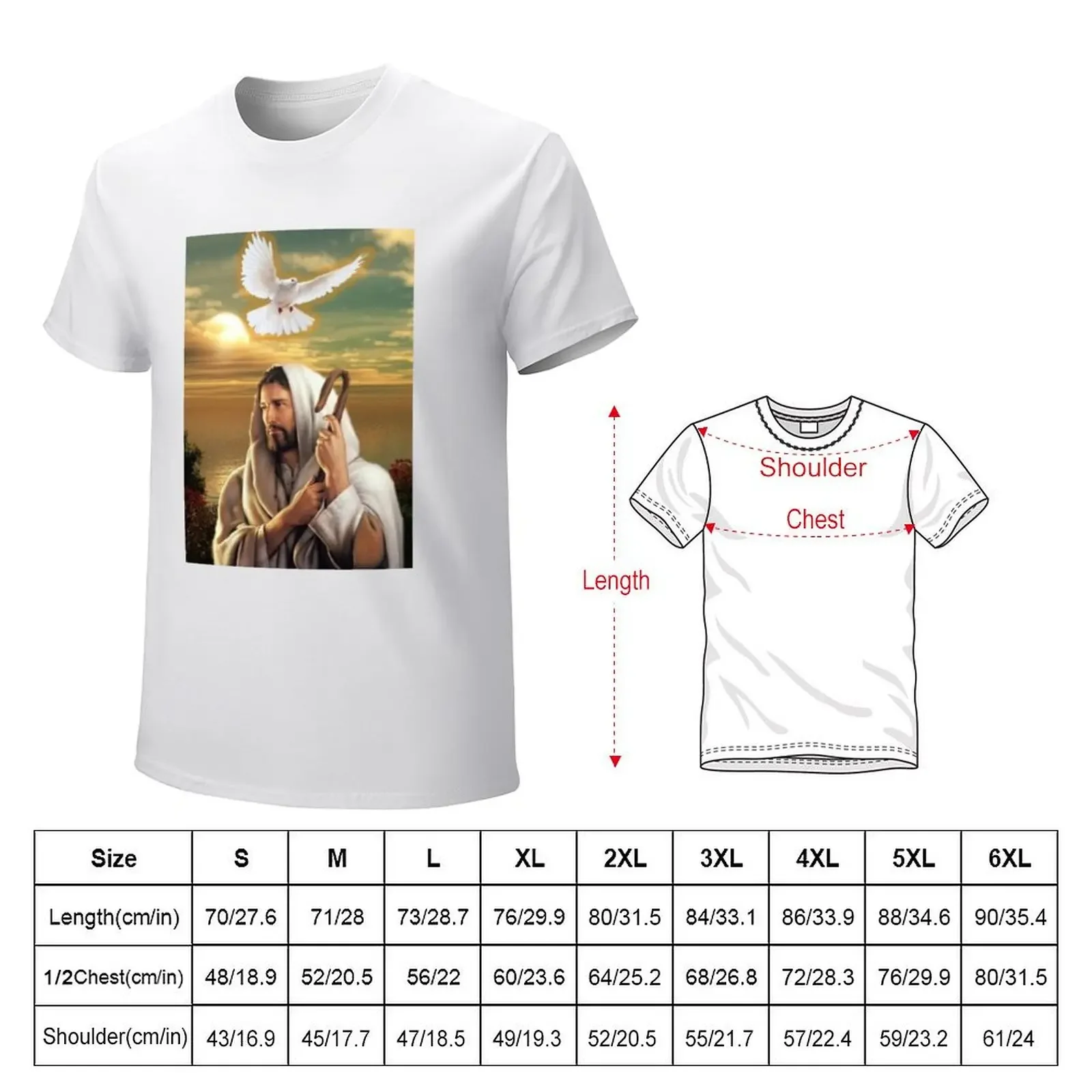 Jesus Christ sunset with White Dove T-shirt plus sizes vintage Blouse blanks T-shirt men