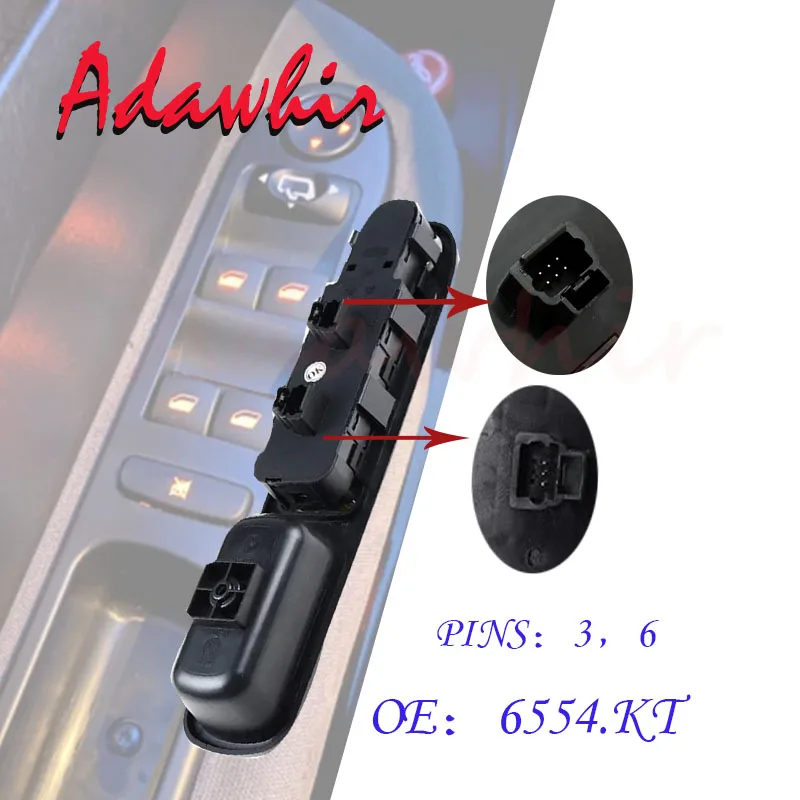 Window Switch Electric Folding 6554.KT For Peugeot 307 CC 2003-2008 307 SW 2002-2014