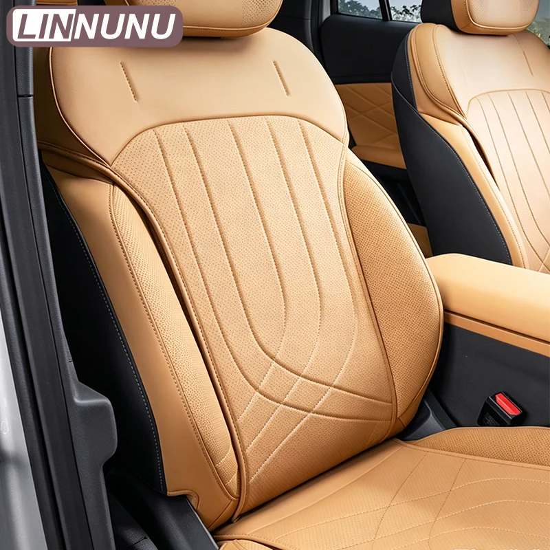 LINNUNU Half Enclosed PU Leather Car Seat Cushion For Geely Starray EM-i EX5 EM-i 2026 Accessories Breathable Protector Interior