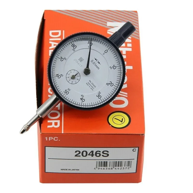 2046S Dial Indicator Gauge 0-10mm Range 0.01mm Accuracy High Precision Test Indicator for Machinery Inspection Calibration
