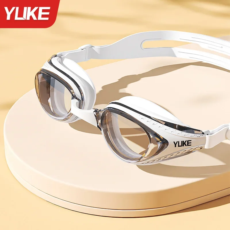 NONE YUKE Schwimmbrille Beruf HD Wasserdicht Bequem Antibeschlag UV Schwimmbrille Wassersport Verstellbare Brille für Männer Frauen 3