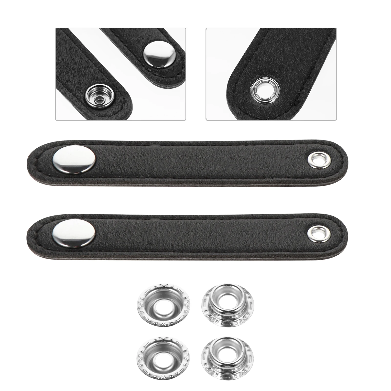 

2Pcs Black Faux Space Accordion Bellows Buckle Straps Universal Accessory for Accordion Bellows Belt Parts and Supplies