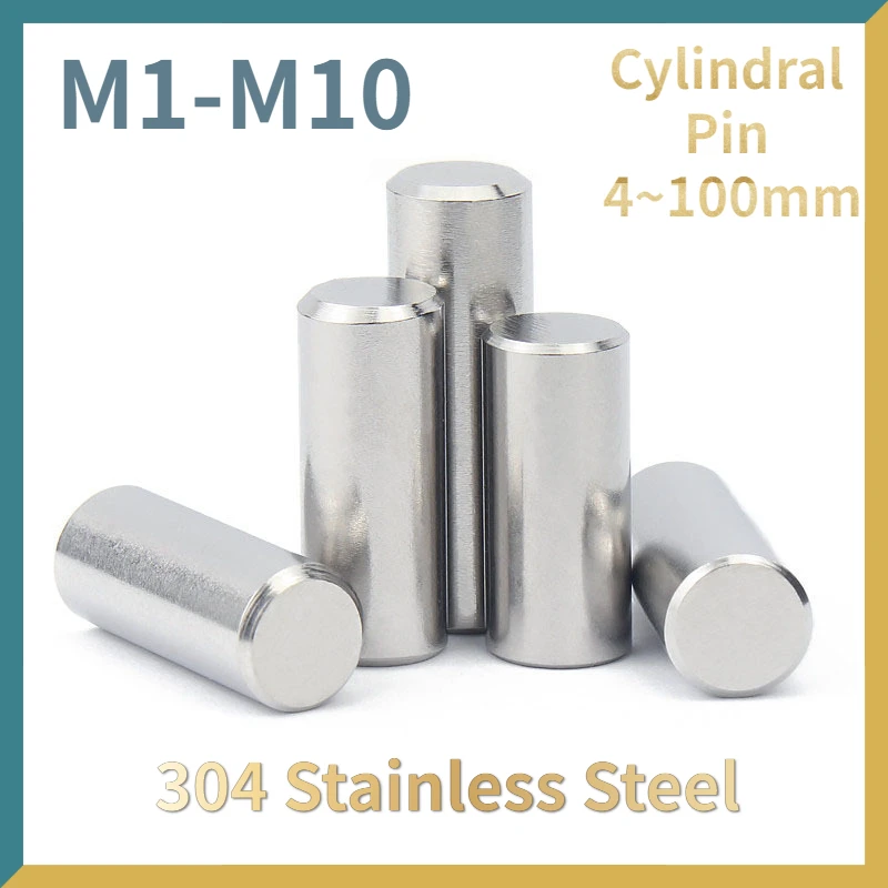 M1 M1.5 M2 M2.5 M3 M4 M5 M6 M8 M10 Cylindrical Pin Locating Dowel 304 Stainless Steel Fixed Shaft Solid Rod GB119 4~100mm