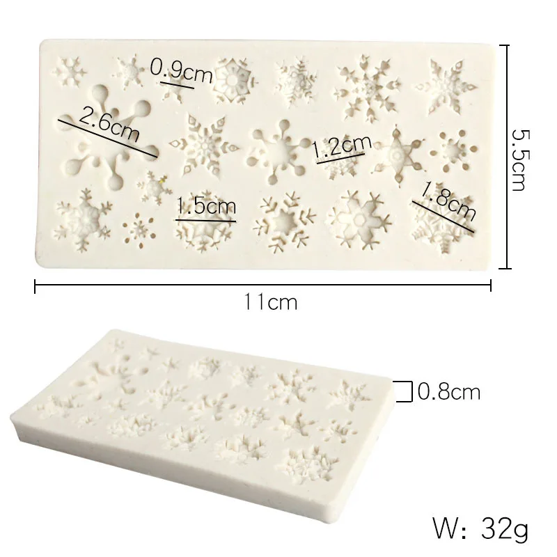 Aomily Snow Flake Shaped 3D Silicon Chocolate Jelly Candy Cake Bakeware Mold DIY Pastry Bar Ice Block Soap Mould Baking Tools