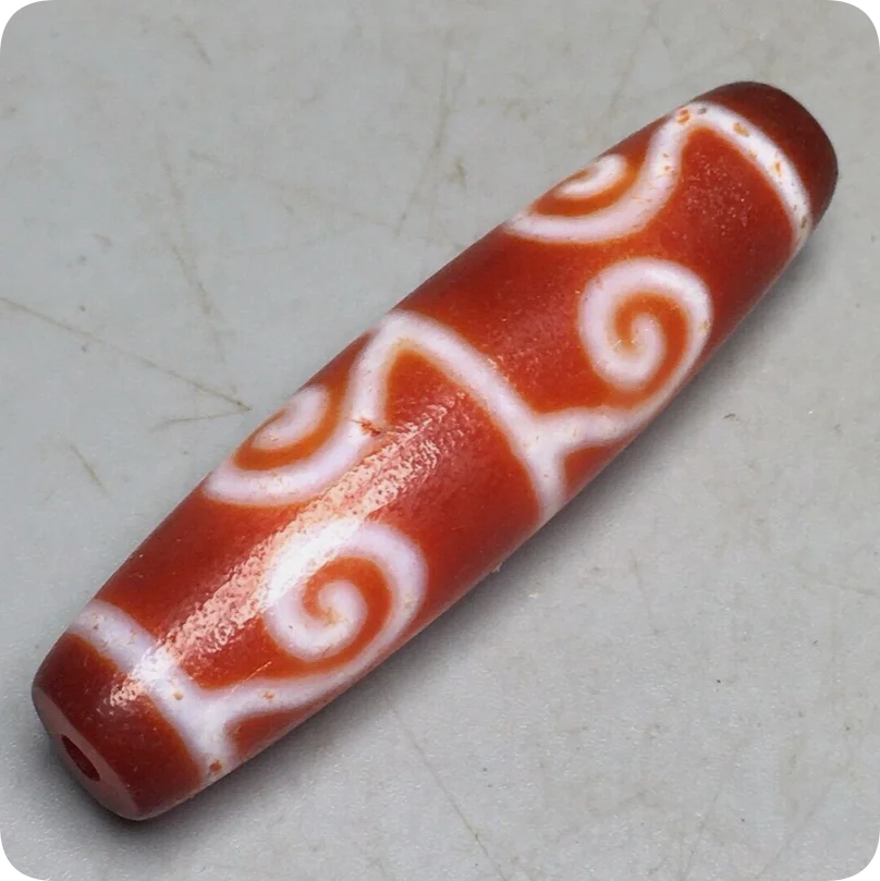 Tibetan Old Oily Agate Dzi *Ruyi* Bead Pendant 47.9mm S1219