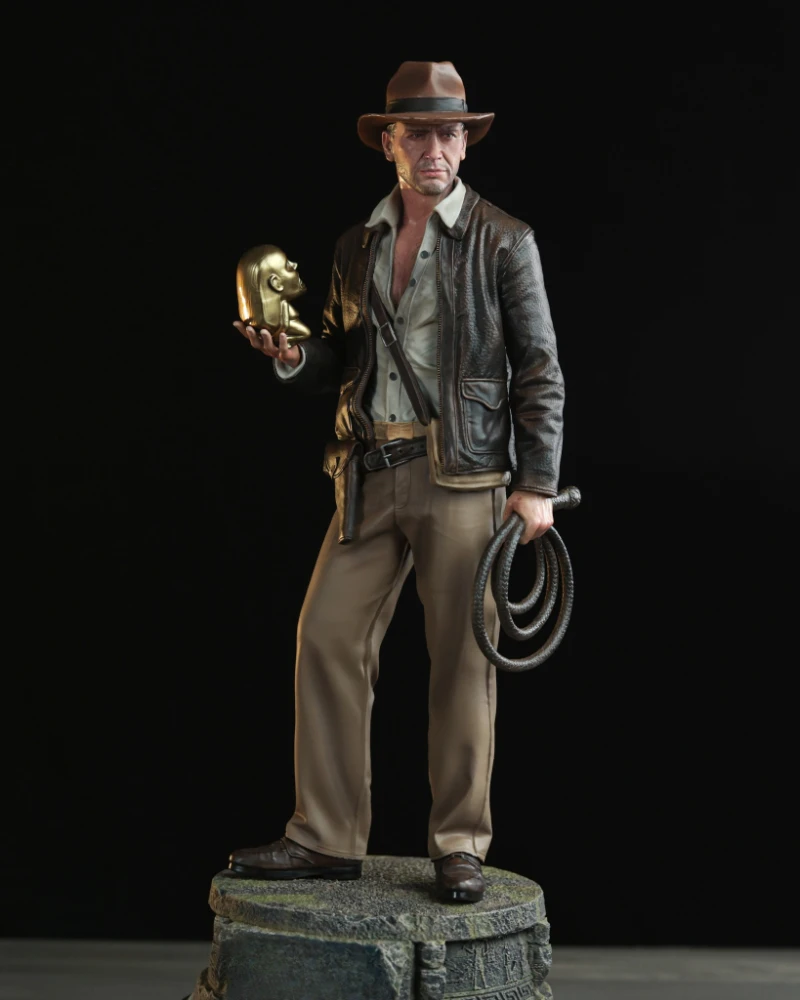 

1/24 Scale DieCast Resin Figure Model Kit Cowboy Adventurer Indiana Jones Hobby Miniature Toys Unassembled Unpainted DIY Diorama