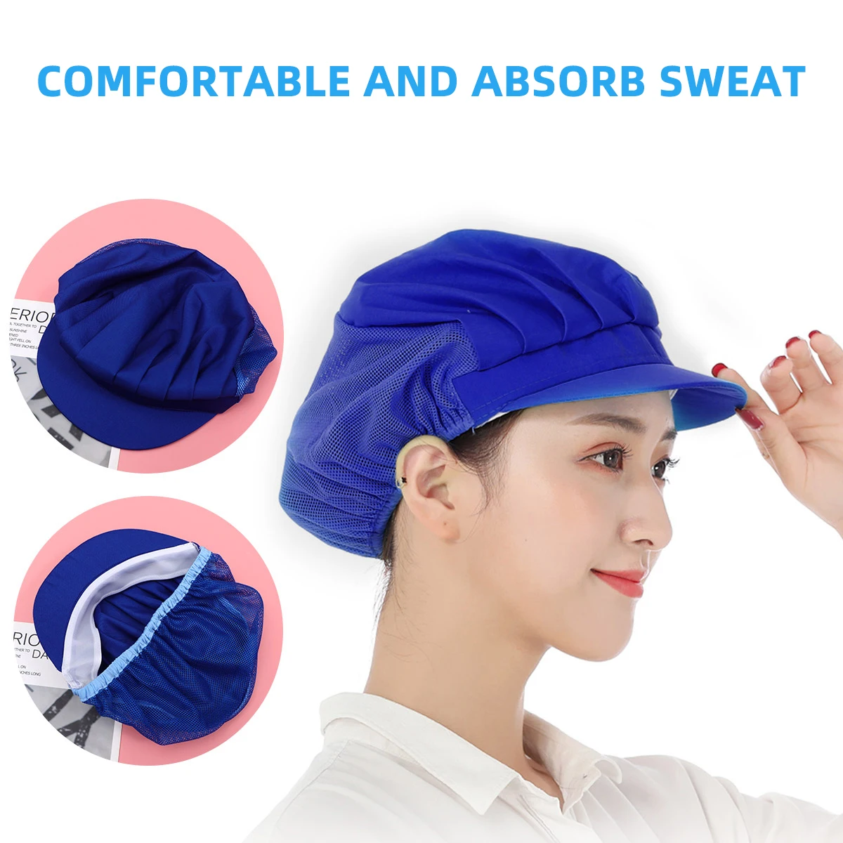 

Practical Dustproof Chef Hat Lightweight Mesh Work Cap Comfortable Protective Cap for All Occasions