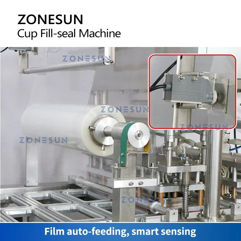 ZONESUN-máquina de sellado de tazas de llenado de calefacción líquida, bomba de pistón automática, cera de parafina, gelatina, producción de envasado de alimentos, ZS-AFS01