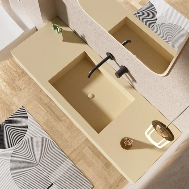 

French high-end light luxury style integrated basin, bathroom cabinet combined bathroom, face wash